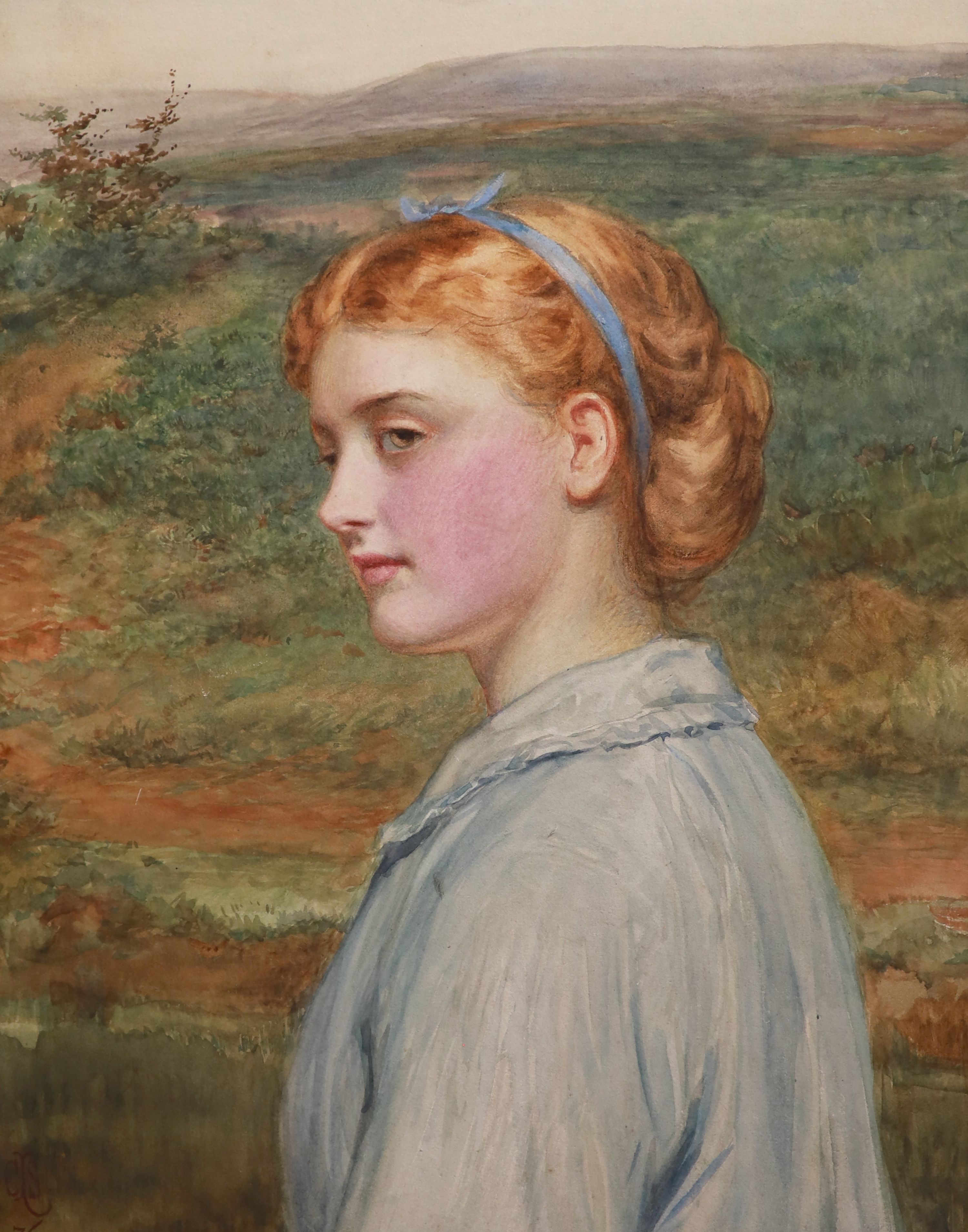 Charles Sillem Lidderdale (1831-1895), The Shepherd’s Lassie, Watercolour, 44 x 35cm.